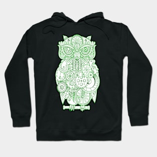 Cool Green Steampunk Owl For Owl Lovers Hoodie